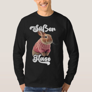 T-shirt Cute Rabbit Retro Winter Ski Rabbit