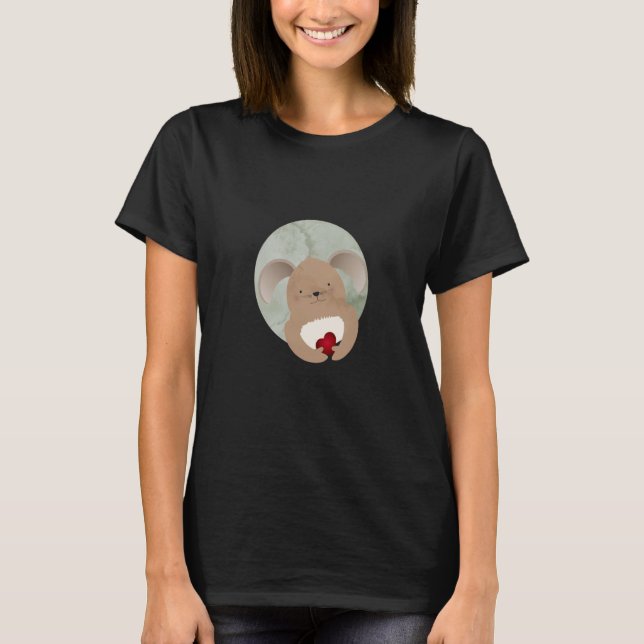 T-shirt Cute rabbit with a heart for Valentine's Day (Devant)