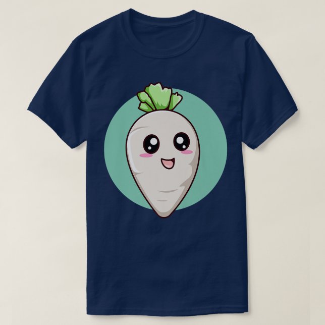 T-shirt Cute Radish Vegetables Salade Vegetariens (Design devant)