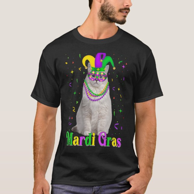 T-shirt Cute Ragdoll Chat Animaux Mardi Gras Carnavals (Devant)