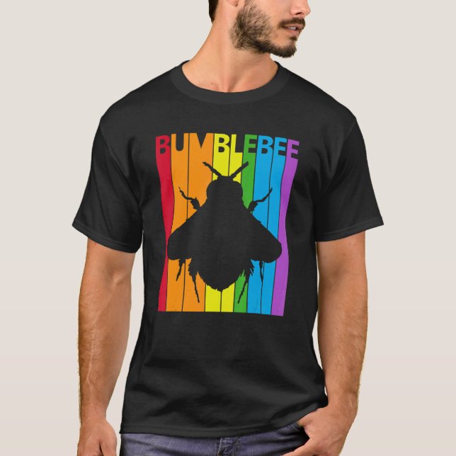 T-shirt Cute Rainbow Bumblebee (Devant)