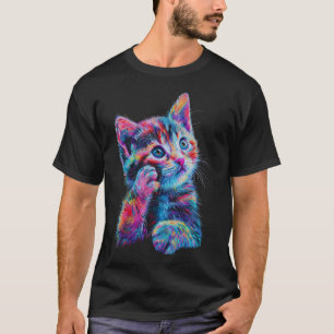 T-shirt Cute Rainbow Chat Pour Filles Femmes Hommes Garçon