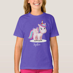 T-shirt Cute Rainbow Magical Unicorn personnalisable