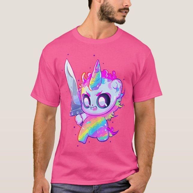 T-shirt Cute Rainbow Party Unicorn Edm Dj (Devant)