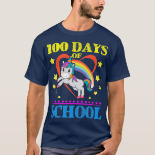 T-shirt Cute Rainbow Unicorn 00 jours d'école