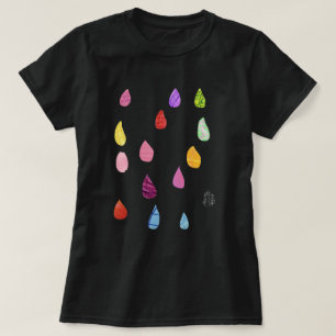 T-shirt Cute raindrops colorful rain art