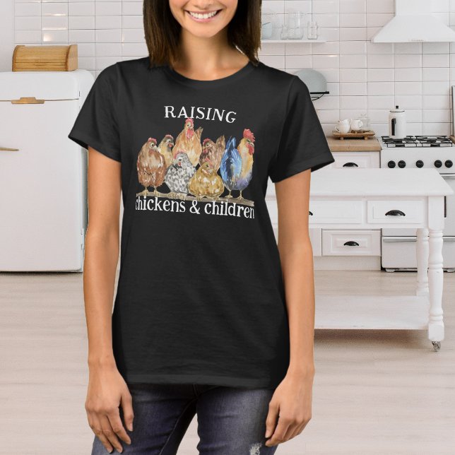 T-shirt Cute Raising Poulets & Enfants Homestead Mama (Créateur téléchargé)