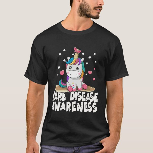 T-shirt Cute Rare Disease Awareness Unicorn (Devant)