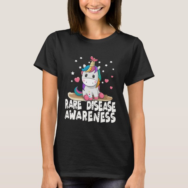 T-shirt Cute Rare Disease Awareness Unicorn (Devant)