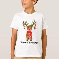 Cute Reindeer Avec Ornements De Noël Avec Texte