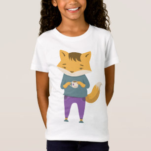 T-Shirt Cute renard avec tasse de thé