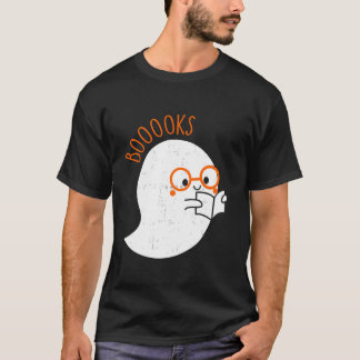 T-shirt Cute Retro Ghost Book Lecture Livre Amateurs Funny