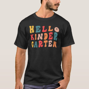 T-shirt Cute Retro Hello Kindergarten Retour À L'École Ens