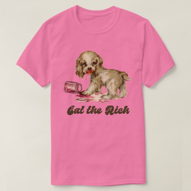 T-shirt Cute Retro Puppy - Mange Rich (Design devant)