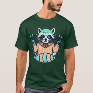T-shirt Cute Retro Raccoon avec