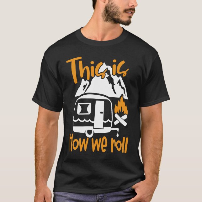 T-shirt Cute Rolling Camper Camping Nature Outdoor Trail   (Devant)