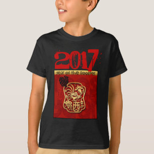 T-shirt Cute Rooster Chinois Nouvelle coutume Année Annive