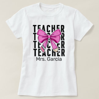T-shirt Cute Rose Coquette Crayon personnalisé Nom de l'en