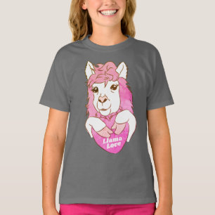 T-shirt Cute rose Llama Croquis & Coeur