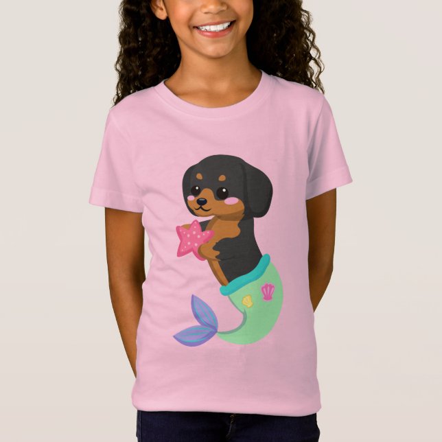 T-Shirt Cute Rottweiler Sirène Chien Chien Chien Chien Jeu (Devant)