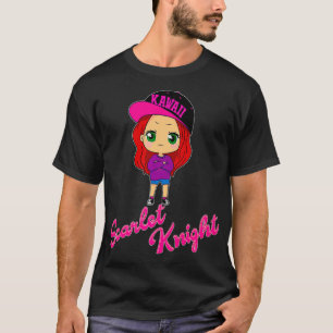 T-shirt Cute rouge rose Kawaii Casquette Chibi Premium