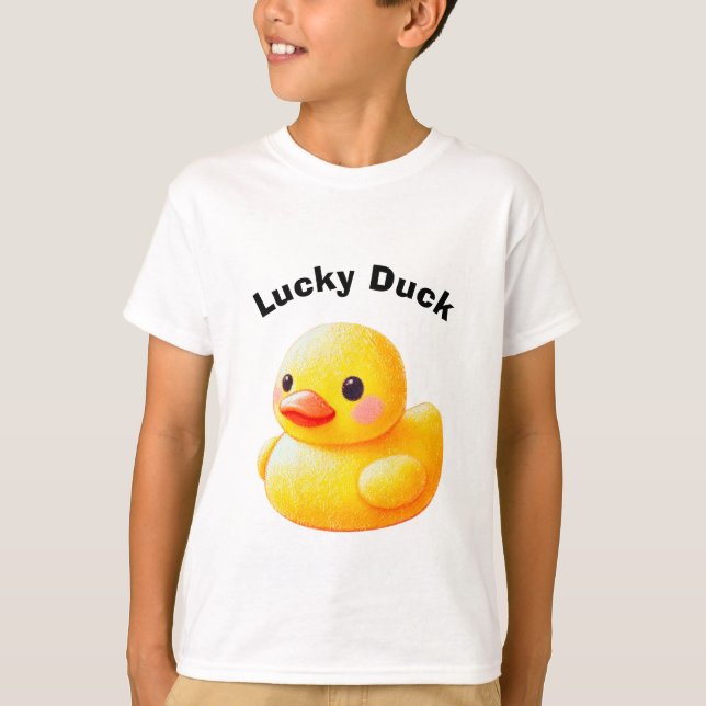 T-shirt Cute Rubber Ducky Shirt with Customizable Text (Devant)