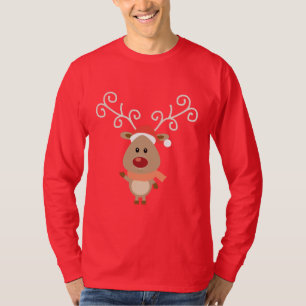 T-shirt Cute Rudolph, dessin de rennes à nez rouge