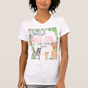 T-shirt Cute Safari Wild One On the Way Baby shower