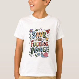 T-shirt Cute Save Planet De l'environnement Ecowarrier