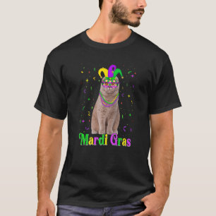 T-shirt Cute Scottish Fold Cat Animals Mardi Gras Carnival