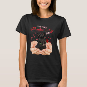 T-shirt Cute Scottish Terrier C'Est Mon Valentin S Day P