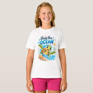 T-shirt Cute Sea Turtle Hug The Ocean Amour de l