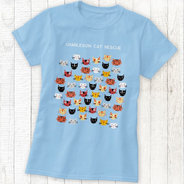 T-shirt Cute Secourt de chat personnalisée (Cute kitty cat Cat Rescue charity organization custom t-shirt)