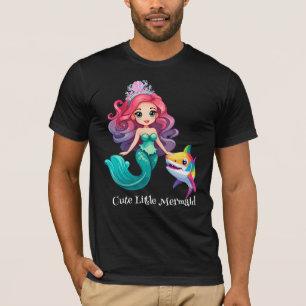 T-shirt Cute Shark sirène princesse arc-en-ciel enfants co