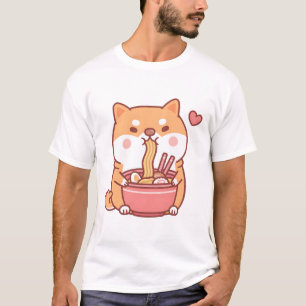 T-shirt Cute Shiba Inu Chien Aime Manger Japonais Ramen No