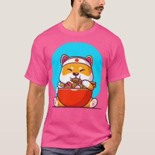 T-shirt Cute Shiba Inu Manger Ramen Noodle
