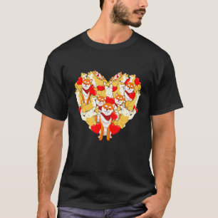 T-shirt Cute Shiba Inu Valentine Day Tee Heart Amoureux de