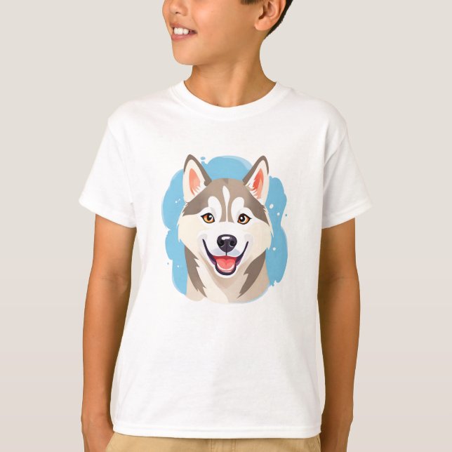 T-shirt Cute Siberian Husky Chien Wolf Funny huskies Chien (Devant)