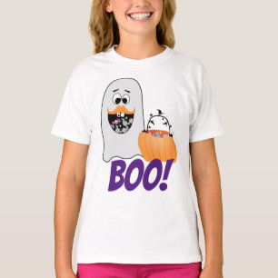 T-shirt Cute Silly Halloween Ghost Citrouille Boo Kids