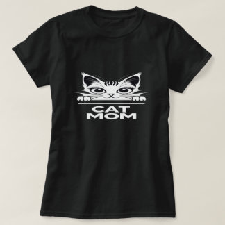 T-shirt Cute simple design womens black cat lover mom 