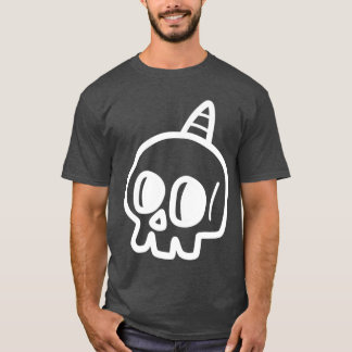 T-shirt Cute Skull Punk Rock Skeleton Gothique Grim Hallow