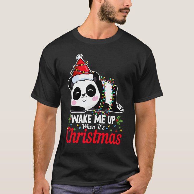 T-shirt Cute Sleeping Panda Wake Me Up   Lazy Animal Panda (Devant)