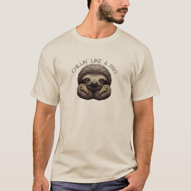 T-shirt Cute Sloth Chillin comme un Pro (Devant)