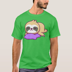 T-shirt Cute Sloth Sleeping On Pillow