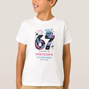 T-shirt Cute Space 7e anniversaire   Six et sept ans