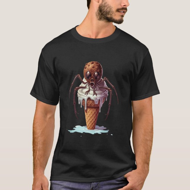 T-shirt Cute Spider eats Ice Cream  Summer Kids Ice Cream (Devant)