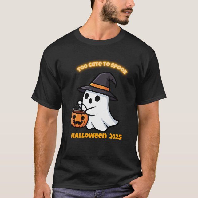 T-Shirt Cute Spook | Minimalist Kawaii Ghost Hallo (Vorderseite)