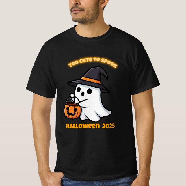 T-Shirt Cute Spook | Minimalist Kawaii Ghost Hallo (Vorderseite)
