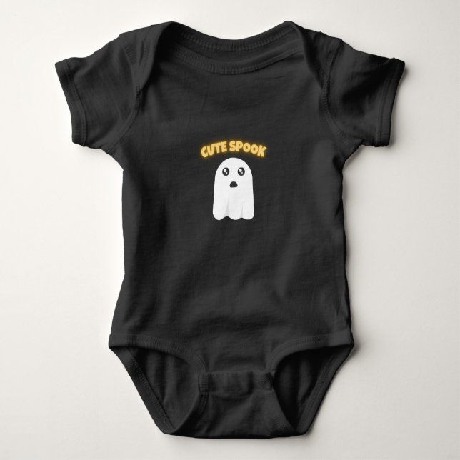 T-Shirt Cute Spook | Minimalist Kawaii Ghost Hallo Baby Strampler (Vorderseite)