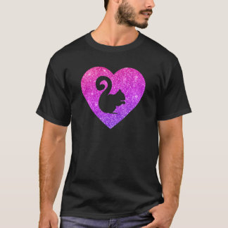 T-shirt Cute Squirrel Heart  For Girls and Women